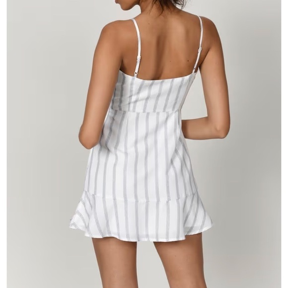 TOBI | Knot Together Navy & White Stripe Dress Sz M - Picture 6 of 12